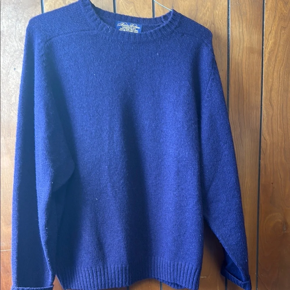 Vintage 90s Brooks Brothers Men's Purple Sweater - 100% wool - Picture 1 of 3